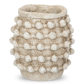 Oairse Rustic Farmhouse Vase with knotted rope texture for dried flowers