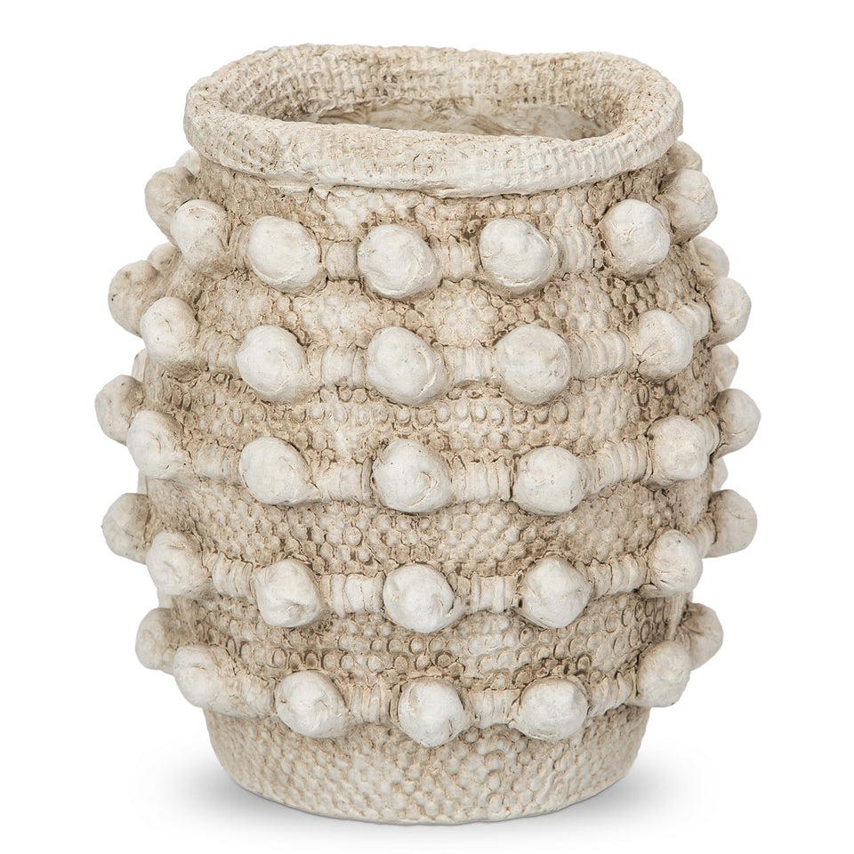 Oairse Rustic Farmhouse Vase with knotted rope texture for dried flowers