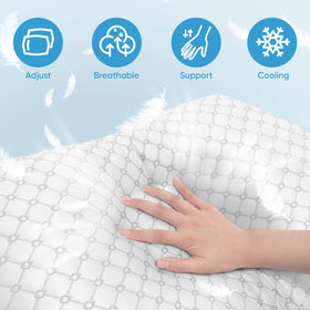 OAISZ queen-size pillow set of 2 offers plush support for multiple sleeping positions.