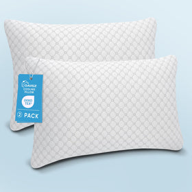 OAISZ shredded memory foam pillow with cooling feature for cooler, more refreshing sleep.