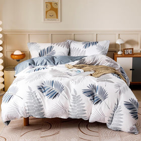 OAITE leaf pattern duvet cover 104x90 offers soft, breathable cotton comfort