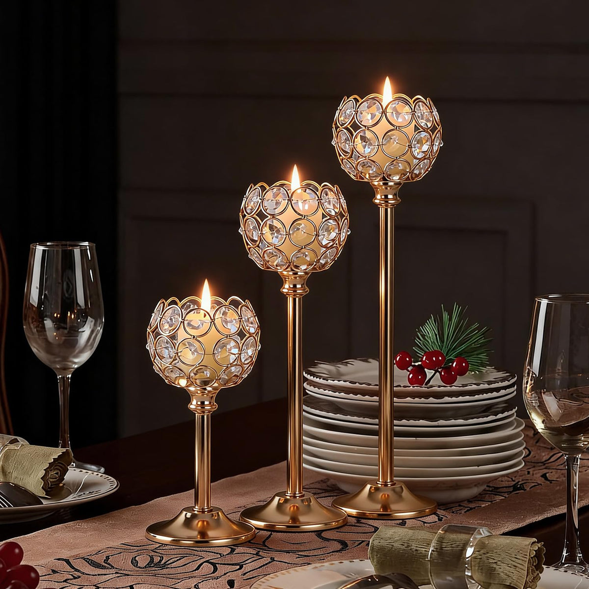 Oakernel hollow ball design with K9 crystals adds modern sparkle.
