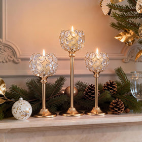 Oakernel rust-resistant metal construction supports tealights safely.