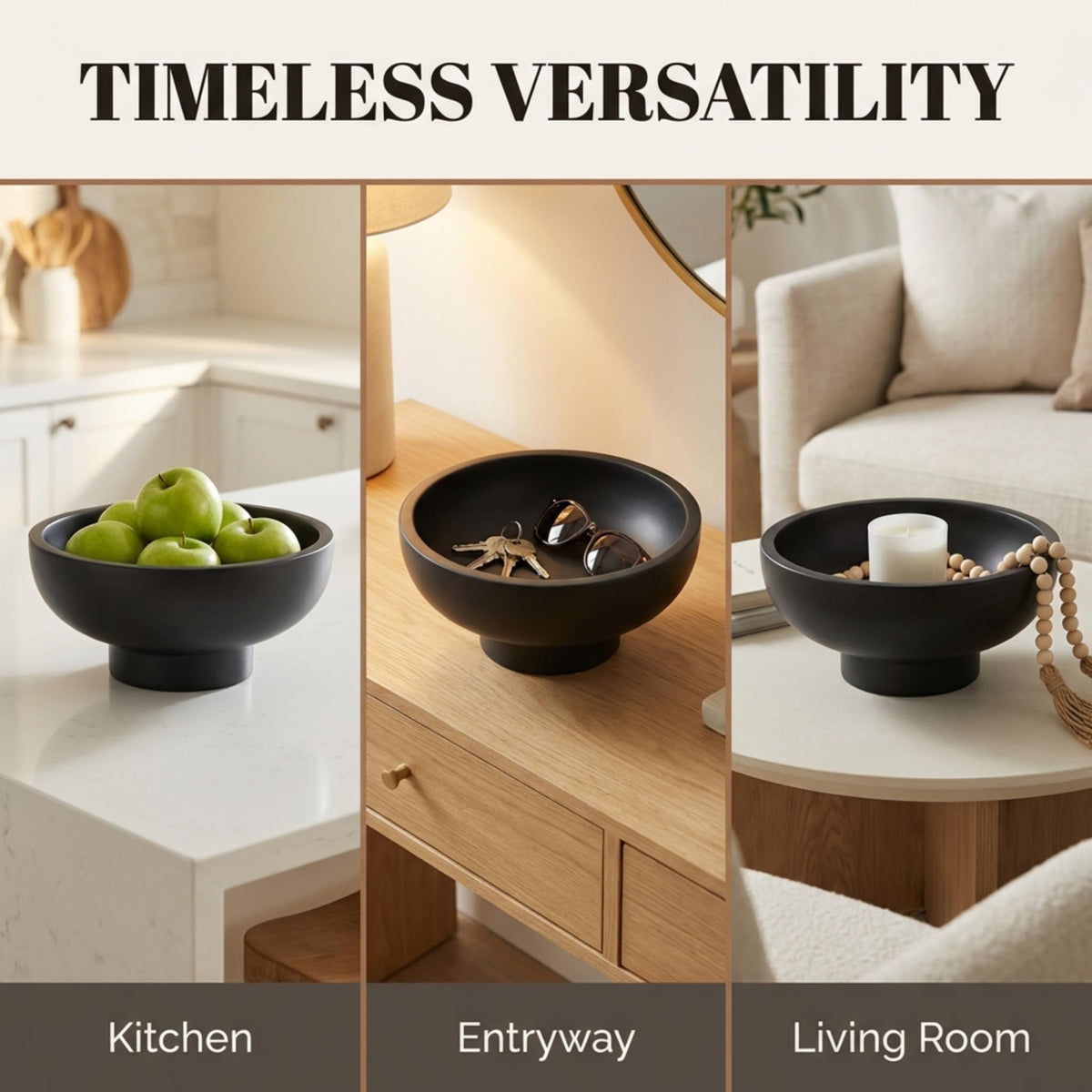 OAKOA concrete bowl as entryway decor inviting subtle modern style.