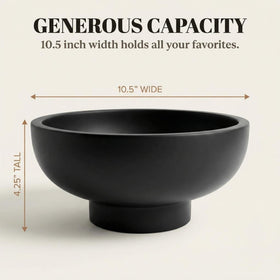 OAKOA concrete bowl includes pads underneath to protect surfaces.