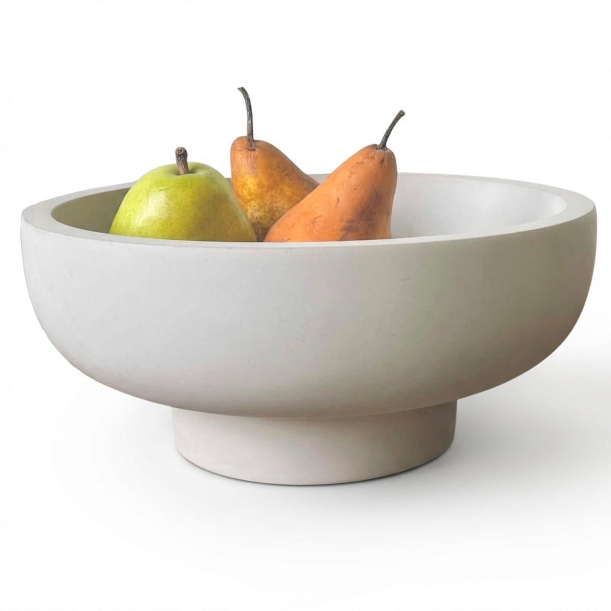 OAKOA concrete bowl with smooth-surface design for modern counter decor and fruit storage.