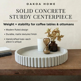 OAKOA round serving tray on a modern dining setup for display