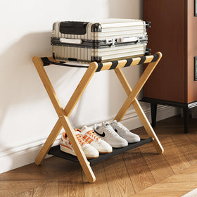oakvivo dual-storage rack keeps bags and slippers neatly organized.