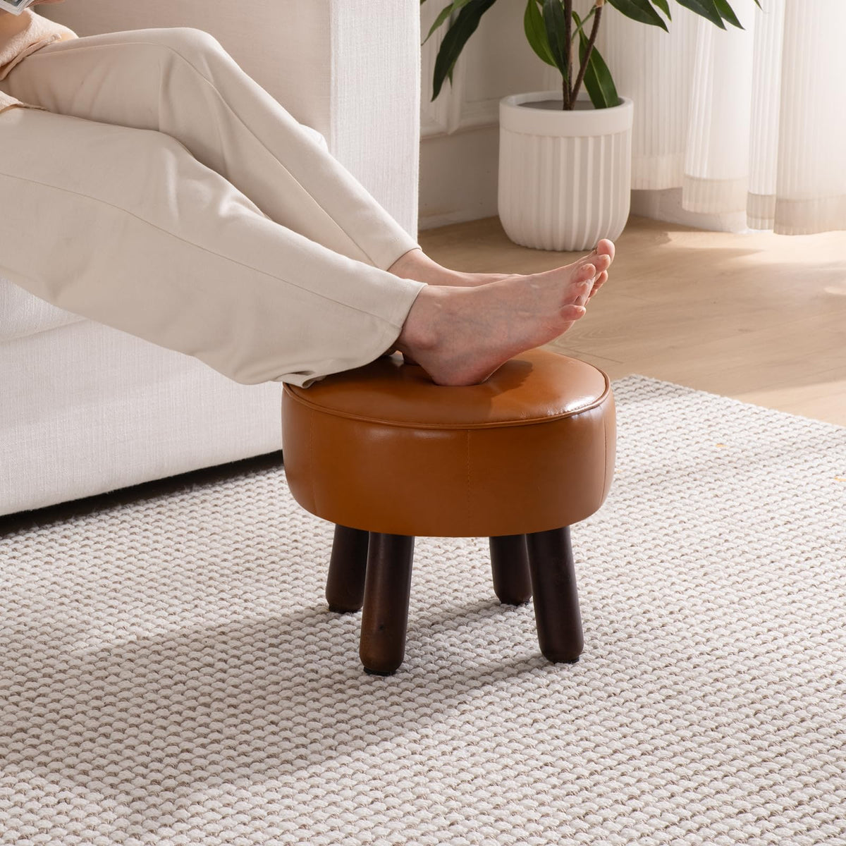 oakvivo entryway shoe stool adds convenient seating and lightweight storage.