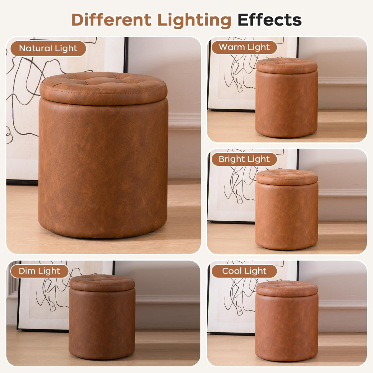 Oakvivo nesting ottoman set large for extra seating and surface.
