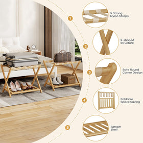Oakvora two-tier bamboo holder combines durability with organized storage.