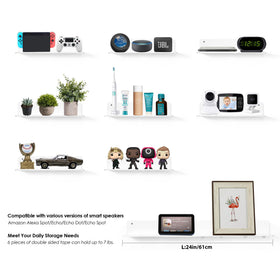 OAPRIRE cable clips illustrate tidy suspension on the shelf