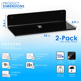 OAPRIRE durable acrylic shelf supports up to seven pounds.