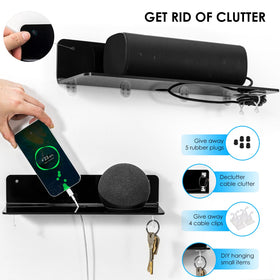 OAPRIRE shelf holds smart speaker for a clutter-free surface.