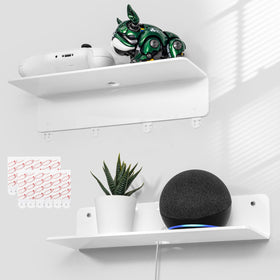 OAPRIRE white acrylic floating shelves front view for space-saving storage