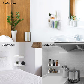 OAPRIRE white acrylic floating shelves side view highlighting compact design