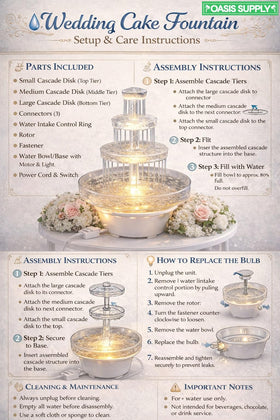 Oasis Supply 3-tier cascade disks deliver flowing motion for elegant cake displays