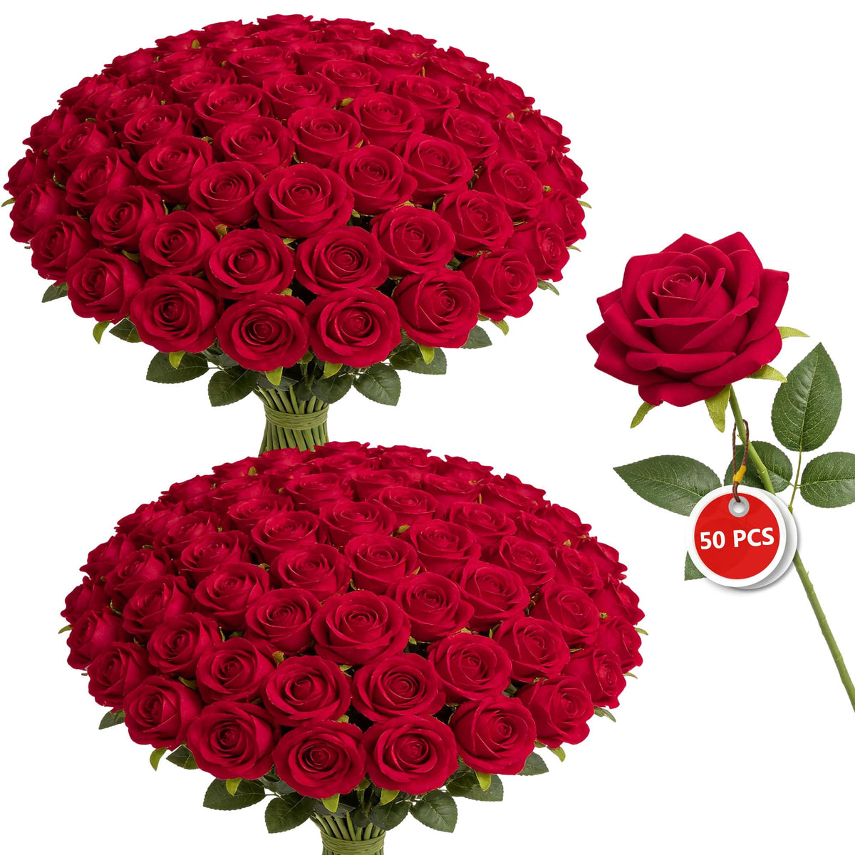 OasisTrim red rose real-touch velvet bloom for centrepieces and décor