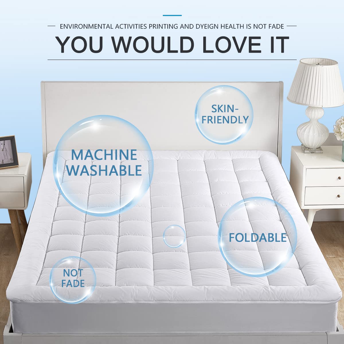 Oaskys breathable microfiber top layer keeps the bed airy and comfortable.