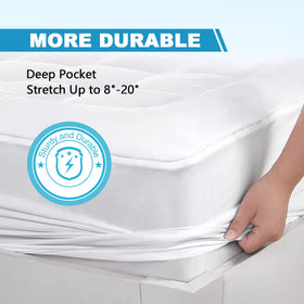 Oaskys deep-pocket design fits mattresses up to 21 inches for a snug fit.
