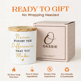 OASSIE teacher appreciation gift with Vanilla Lavender candle for end-of-year thanks