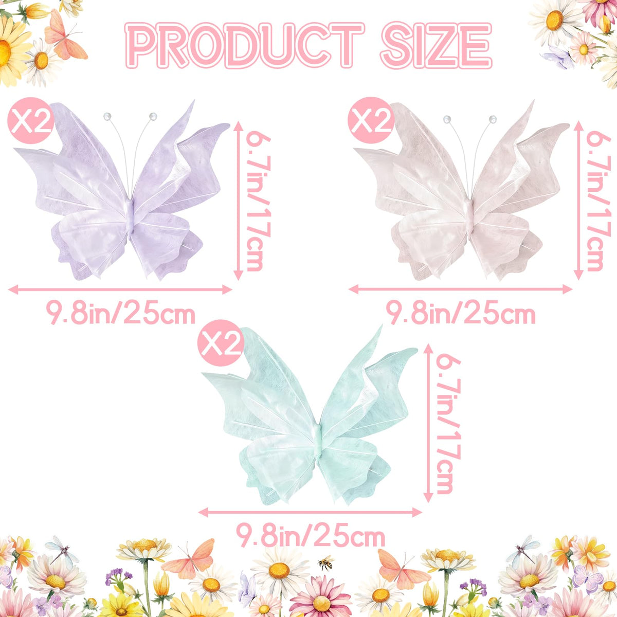 OBBOLO pastel butterflies arranged as a soft backdrop for baby showers.