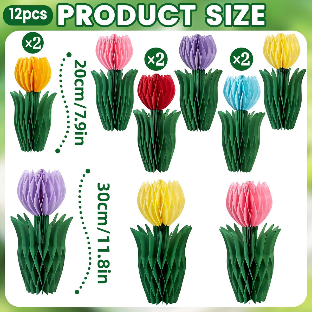 OBBOLO tulip honeycomb decor blue table centerpiece for lively dining.