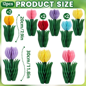 OBBOLO tulip honeycomb decor blue table centerpiece for lively dining.
