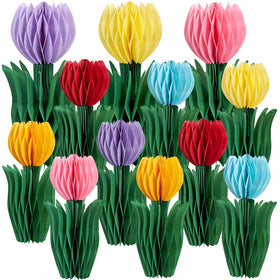 OBBOLO tulip honeycomb decor pink hanging for bright spring spaces.