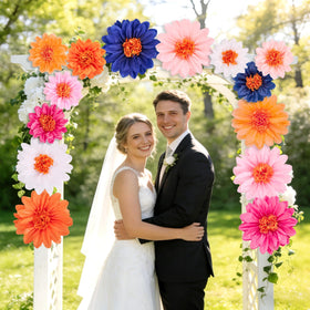 OBBOLO Wildflower dessert table decor with tissue blooms