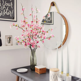 Silk petal detail on Obbsie cherry blossom branch for lifelike look