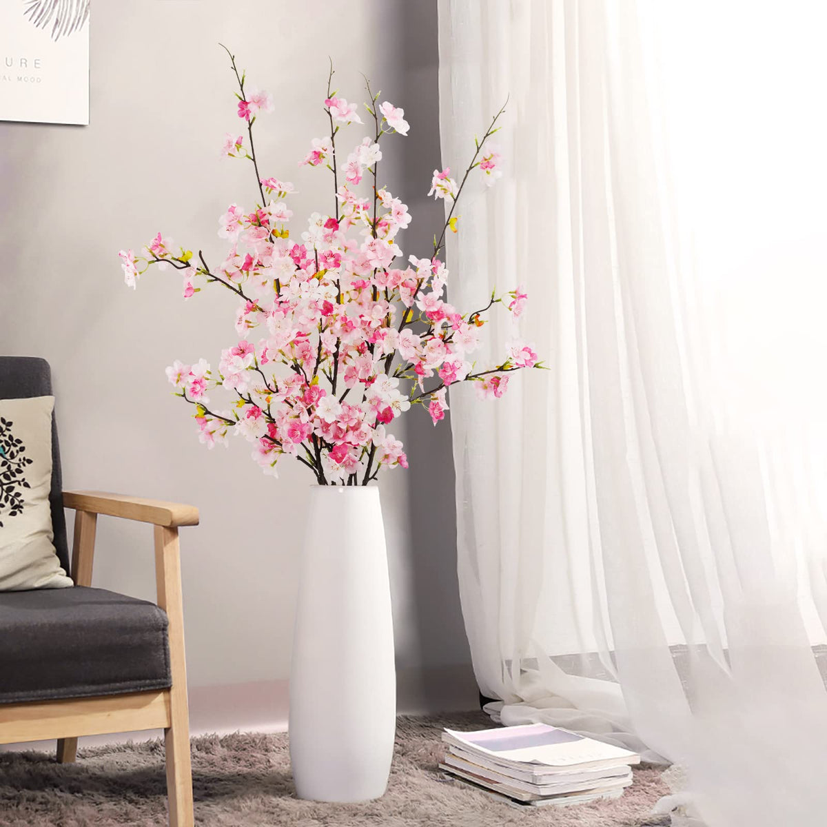 Flexible bendable stem on Obbsie cherry blossom branch