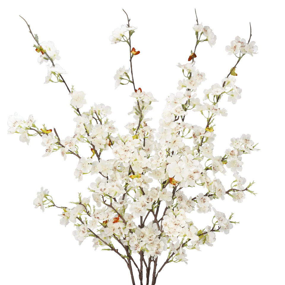 obbsie cherry blossom white branches 39-inch set for tall vase decor