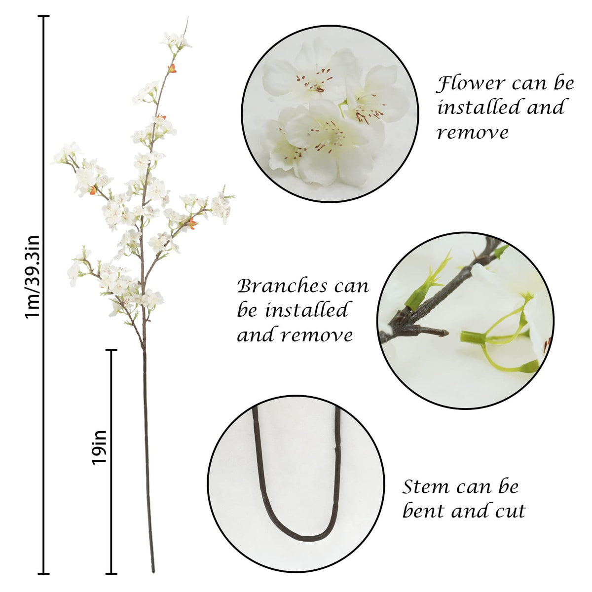 obbsie diy bouquet idea using white cherry blossom branches