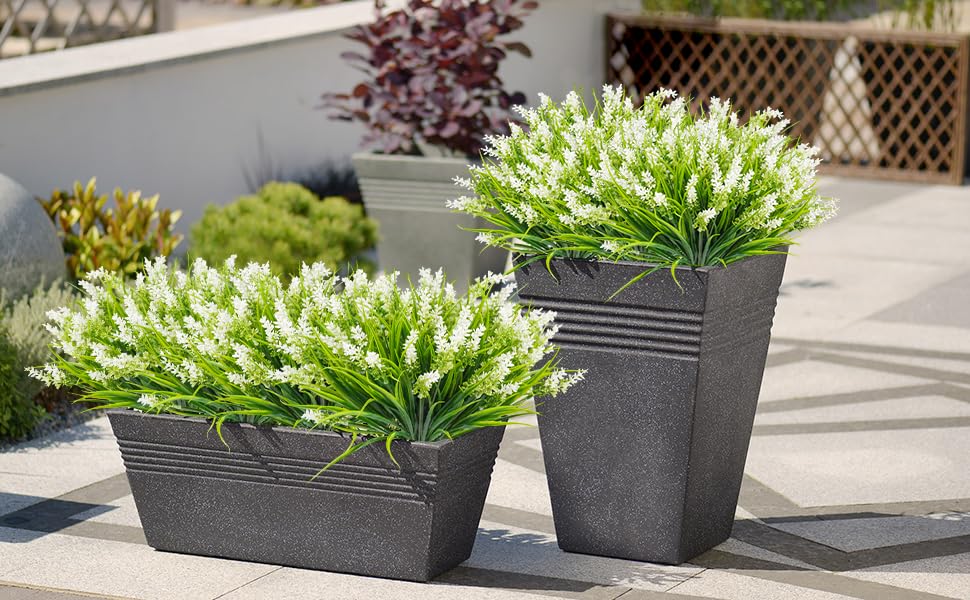 obbsie uv-resistant outdoor plants showcase vibrant greenery on patios and walkways.