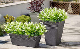 obbsie uv-resistant outdoor plants showcase vibrant greenery on patios and walkways.
