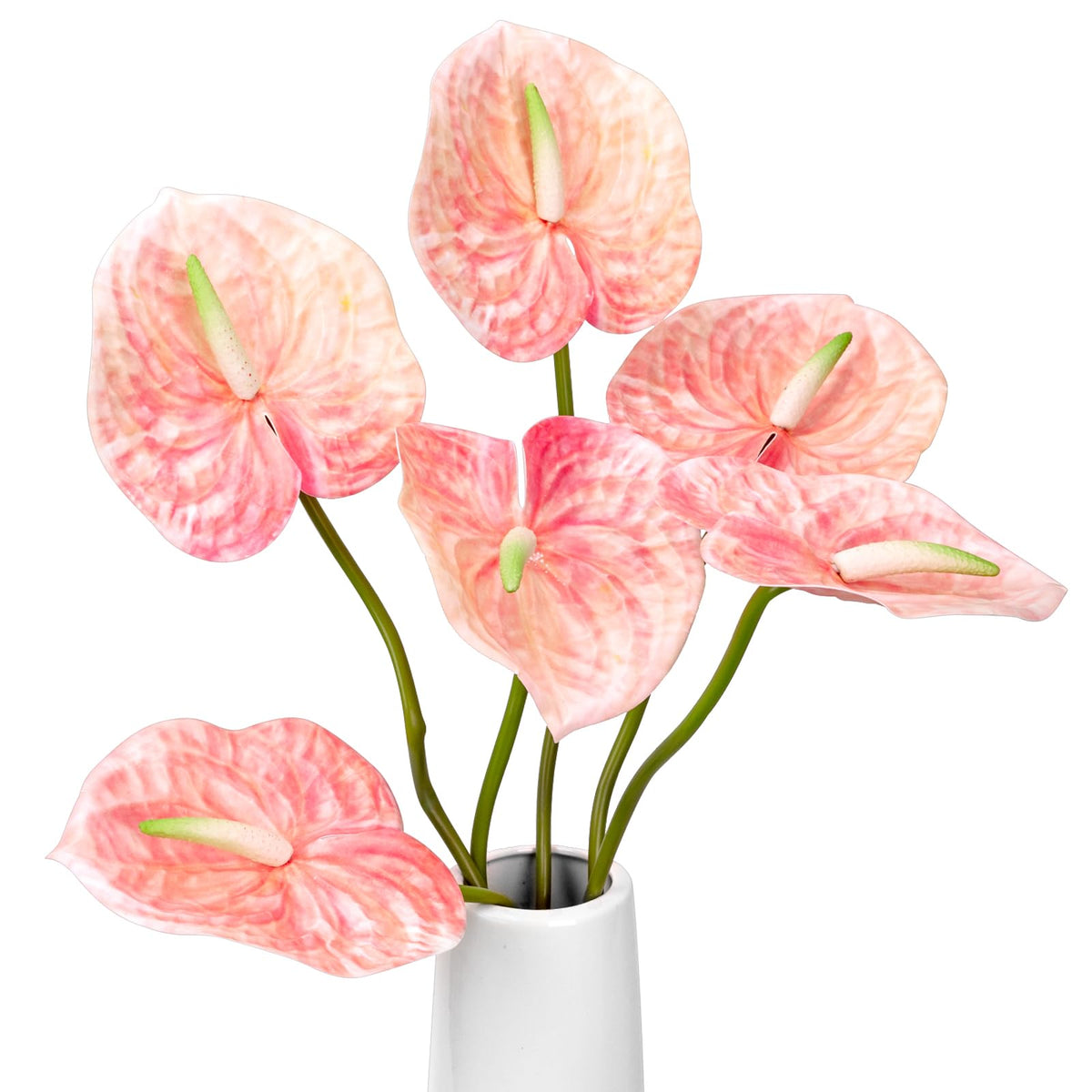 obdxzhc pink artificial anthurium flowers set for lasting centerpieces.