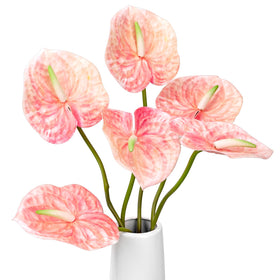 obdxzhc pink artificial anthurium flowers set for lasting centerpieces.