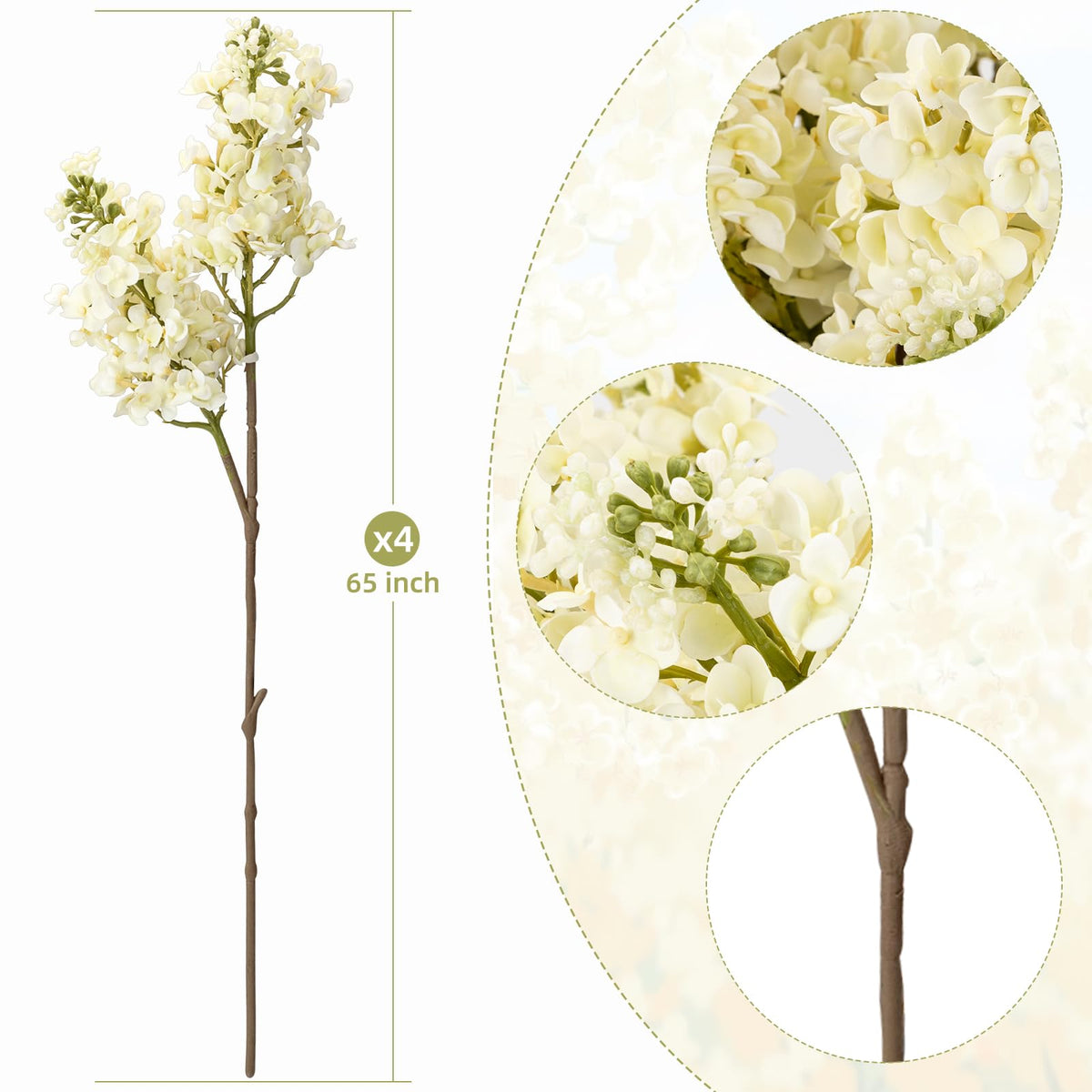 OBDXZHC white lilac stems are long and flexible for creative arrangements.