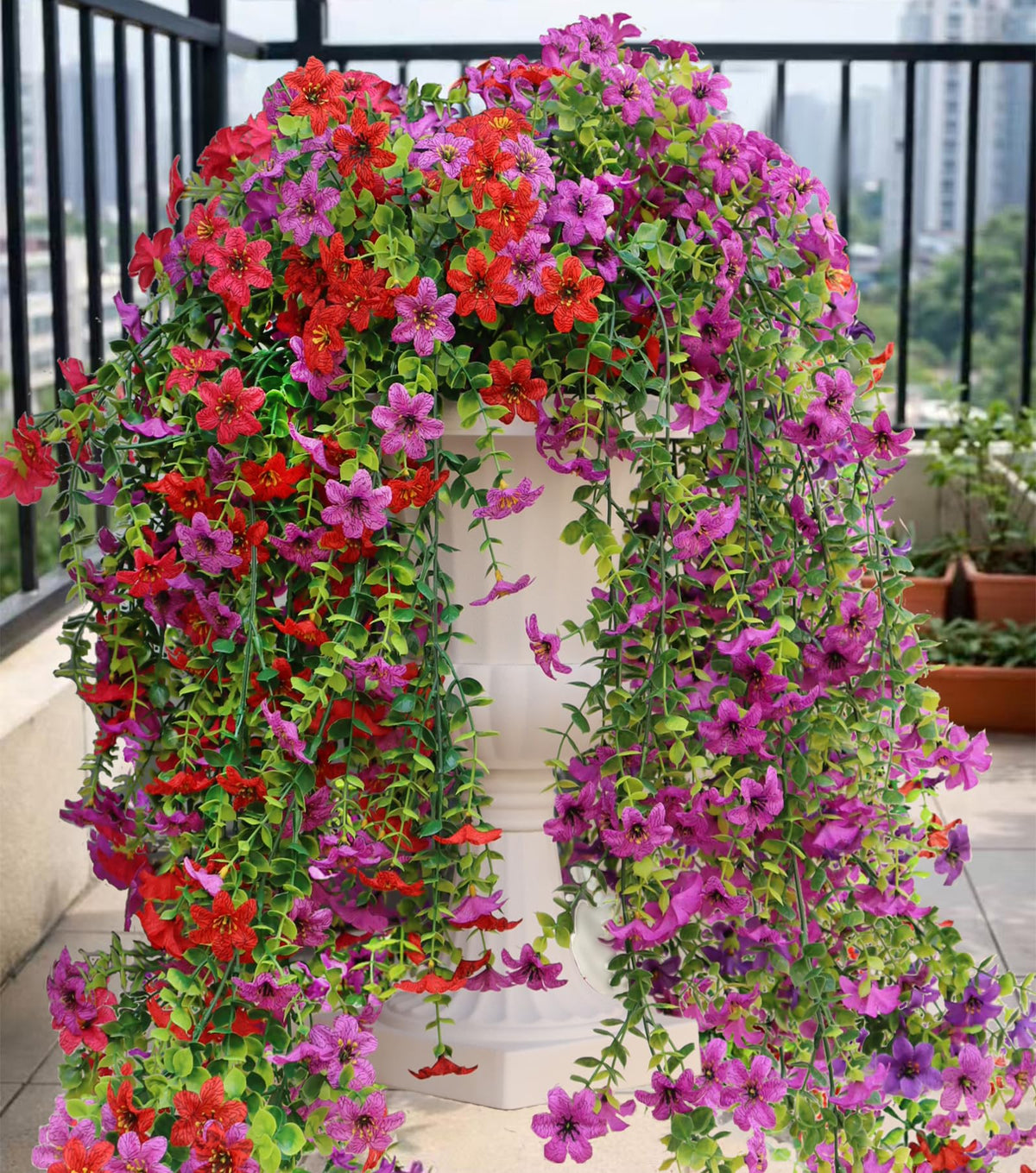 Obmnor durable faux flowers for covered areas