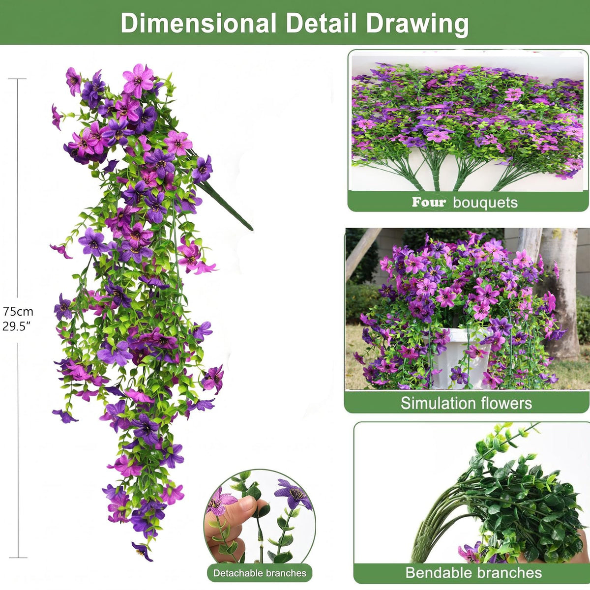 Obmnor morning glory vine look with soft petals enhances porch decor.