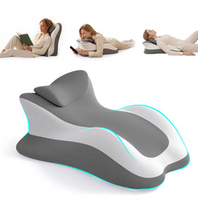 obvade memory foam reading pillow bed five-zone support promotes better neck and spine alignment