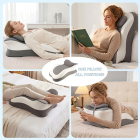 obvade reading pillow in bed for face-down reading and relaxed neck support