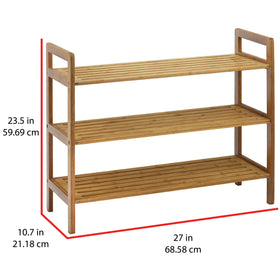 Oceanstar bamboo rack showcases shoes while staying sturdy and compact.