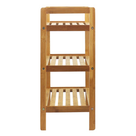 Oceanstar bamboo shoe rack in natural finish complements decor.