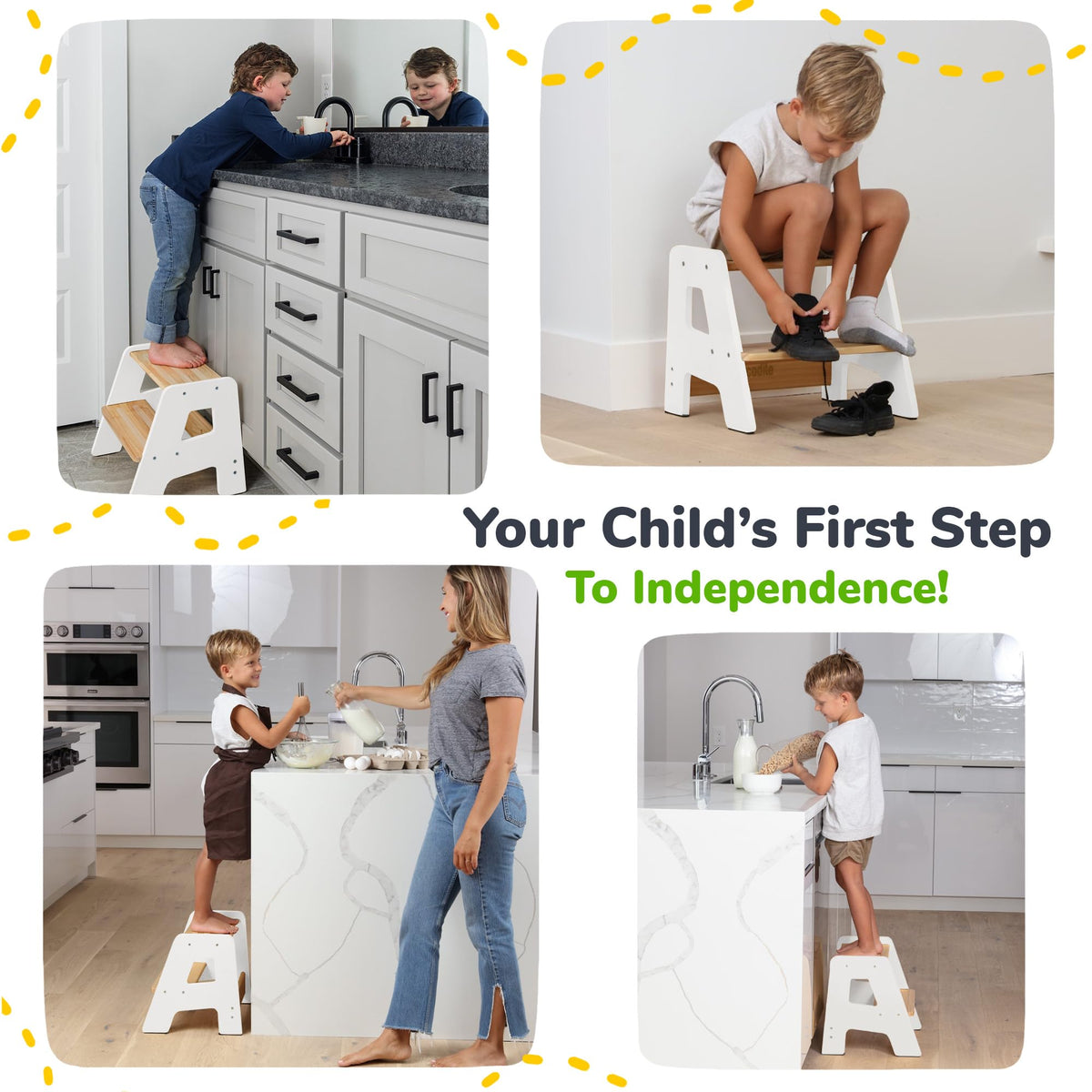 OCODILE toddler stool suited for bathroom routines like hand washing