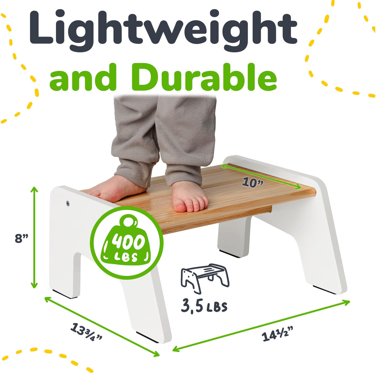 OCODILE toddler stool with water-resistant surface for bathroom routines.