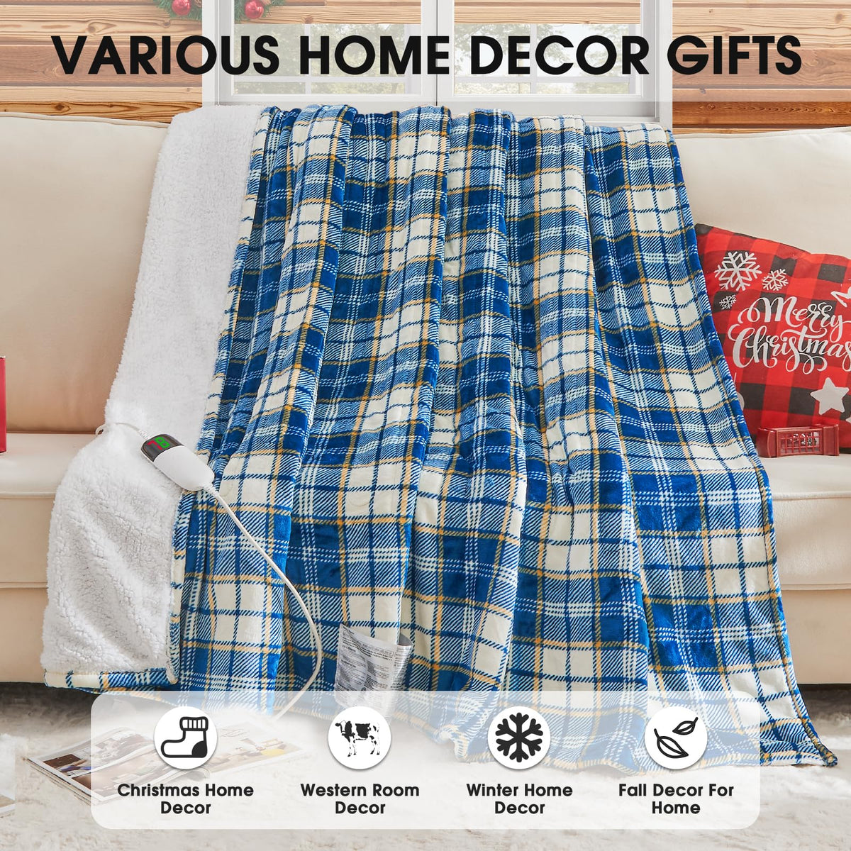 OCTROT blue checkered design adds cozy decor to any room.