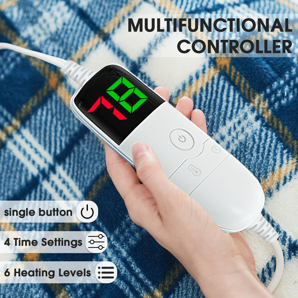 OCTROT heated throw reaches up to 113°F for customizable warmth.