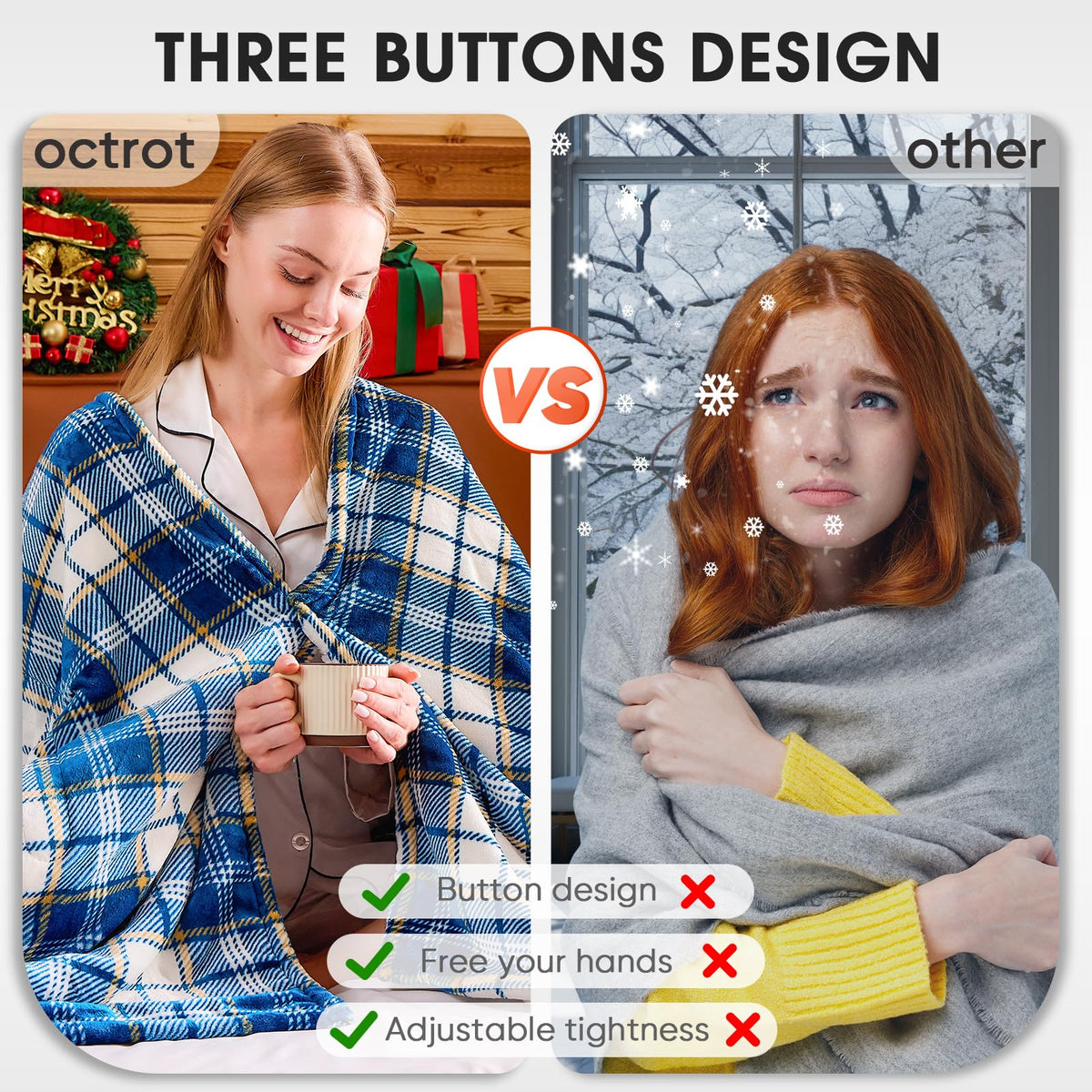 OCTROT washable electric throw with durable construction for easy care.